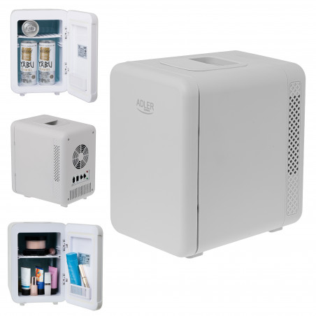 Mini-frigider Adler AD 8084, 42 W, 4 l, Peltier, Racire/Incalzire, Casa sau automobil, Raft mobil, Gri