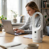 Ventilator de birou Adler AD 7343, Pana la 6 ore, 3 viteze, Afisaj LED, USB-C, Alb