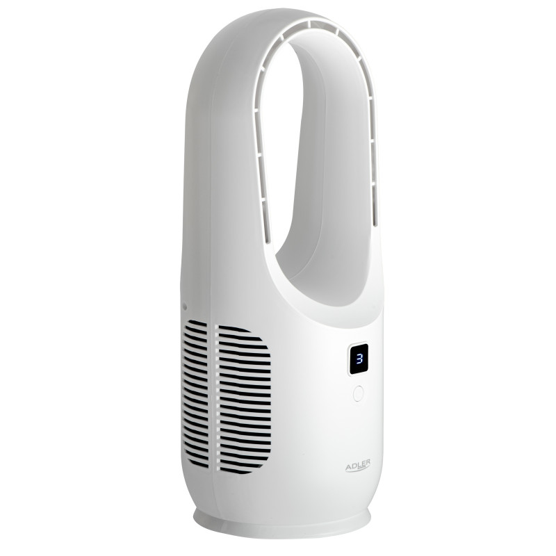 Ventilator de birou Adler AD 7343, Pana la 6 ore, 3 viteze, Afisaj LED, USB-C, Alb