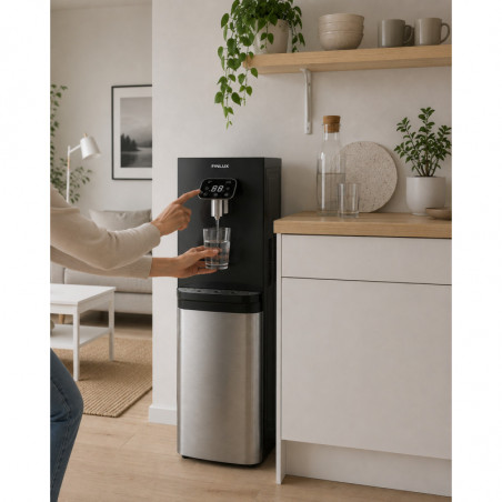 Dispenser de apă Finlux FWD-2611TS, 520 W, 12–95 °C, răcire 3 l/h, încălzire 5 l/h, cu compresor, negru/argintiu