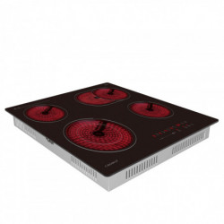 Plită ceramică de încastrare Crown PVT624DO.C, 6,6 kW, 4 zone, 9 trepte, temporizator, electrică, negru