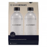 Set de sticle pentru carbonatare SodaStream Jet, 1 l, 2 buc., fără BPA, potrivite pentru mașina de spălat vase, negru