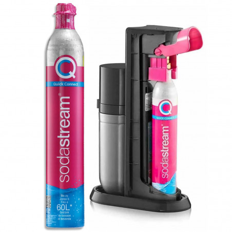 Cilindru de rezervă pentru aparatul de carbonatare a apei SodaStream, CO₂, Quick Connect, 425 g, 60 l, inox/roz