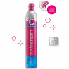 Cilindru de rezervă pentru aparatul de carbonatare a apei SodaStream, CO₂, Quick Connect, 425 g, 60 l, inox/roz