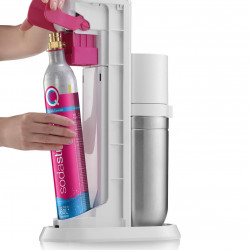 Cilindru de rezervă pentru aparatul de carbonatare a apei SodaStream, CO₂, Quick Connect, 425 g, 60 l, inox/roz