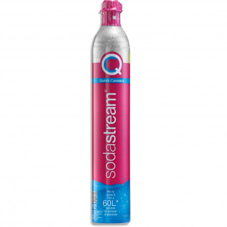Cilindru de rezervă pentru aparatul de carbonatare a apei SodaStream, CO₂, Quick Connect, 425 g, 60 l, inox/roz