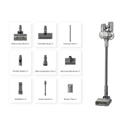 Aspirator vertical Dreame R20 VTV97A, 190 AW, 3 moduri, 0,6 l, 90 min, HEPA, Ecran LCD, Negru