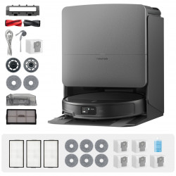 Aspirator robot Roborock Saros 20 Complete Black, 65 W, 36 000 Pa, 259 ml/2,5 l, AdaptiLift 3.0, Curățare uscată și umedă, StarSight 2.0, autonomie de 200 minute, Negru