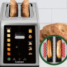 Prăjitor de pâine Cuisinart SimpliTouch XL RBT2200U, 1000 W, 6 trepte de prăjire, 5 programe, comenzi tactile, centrare automată, inox/negru