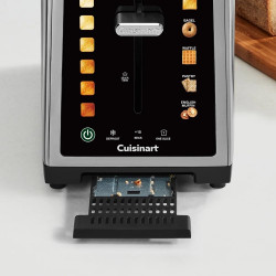 Prăjitor de pâine Cuisinart SimpliTouch XL RBT2200U, 1000 W, 6 trepte de prăjire, 5 programe, comenzi tactile, centrare automată, inox/negru