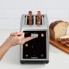 Prăjitor de pâine Cuisinart SimpliTouch XL RBT2200U, 1000 W, 6 trepte de prăjire, 5 programe, comenzi tactile, centrare automată, inox/negru