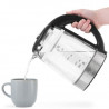 Fierbător electric Cuisinart GK19E Double Glass, 3000 W, 1,7 l, 50-100 °C, bază rotativă la 360°, comenzi tactile, filtru, indicator, inox/negru
