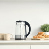 Fierbător electric Cuisinart GK19E Double Glass, 3000 W, 1,7 l, 50-100 °C, bază rotativă la 360°, comenzi tactile, filtru, indicator, inox/negru