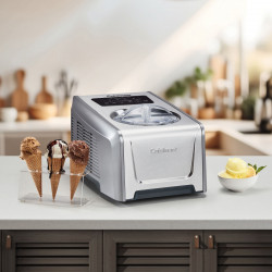Mașină de înghețată Cuisinart Freeze Ease Pro ICE150E, 150 W, 1,5 l, 3 trepte, 4 programe, compresor, oțel inoxidabil
