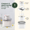 Mașină de înghețată Cuisinart Solo Scoops ICEM10E, 25 W, 475 ml, până la 8 bile de înghețată, alb