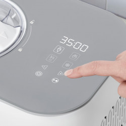 Mașină de înghețată Cuisinart Freeze Ease ICE90E, 100 W, 0,95 l, 3 programe, compresor, alb/gri