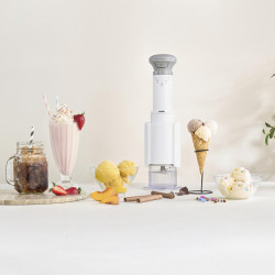 Aparat de înghețată Cuisinart Freeze Wand ICEFD10E, 250 W, 240 ml, 5 programe, fără BPA, funcționare silențioasă, alb