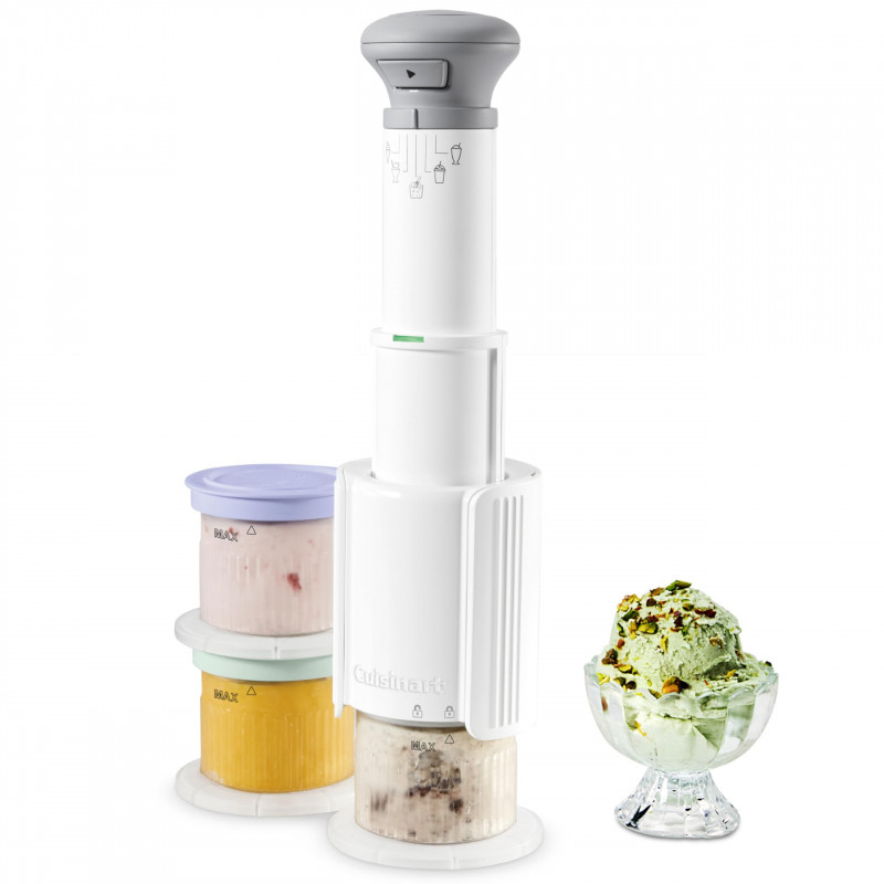 Aparat de înghețată Cuisinart Freeze Wand ICEFD10E, 250 W, 240 ml, 5 programe, fără BPA, funcționare silențioasă, alb