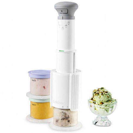 Aparat de înghețată Cuisinart Freeze Wand ICEFD10E, 250 W, 240 ml, 5 programe, fără BPA, funcționare silențioasă, alb