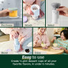 Aparat de înghețată Cuisinart Freeze Wand ICEFD10E, 250 W, 240 ml, 5 programe, fără BPA, funcționare silențioasă, alb