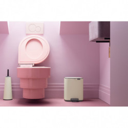 Coș de gunoi Brabantia Bo Pedal 1010077, 7 l, închidere lentă, bază cauciucată, bej