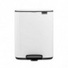 Coș de gunoi Brabantia Bo Pedal 1010119, 12 l, închidere ușoară, bază antiderapantă, alb