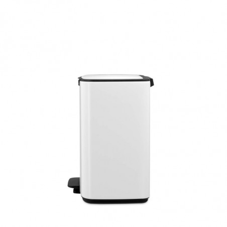 Coș de gunoi Brabantia Bo Pedal 1010119, 12 l, închidere ușoară, bază antiderapantă, alb