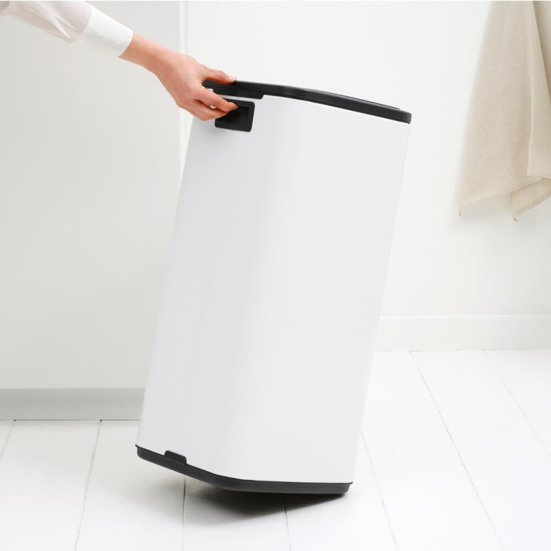 Coș de gunoi Brabantia Bo Touch 1010121, 30 l, deschidere lină și silențioasă, deschidere largă, alb