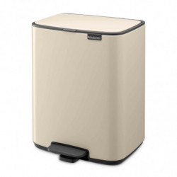Coș de gunoi Brabantia Bo Pedal 1010123, 12 l, închidere ușoară, bază antiderapantă, bej