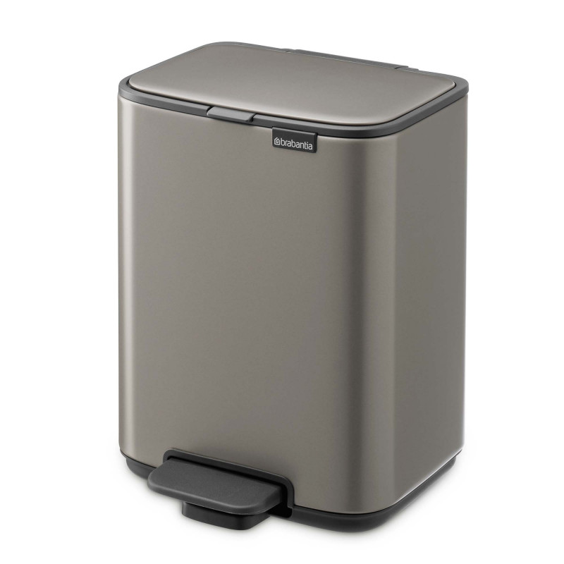 Coș de gunoi Brabantia Bo Pedal 1010126, 4 l, închidere ușoară, bază antiderapantă, gri