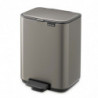Coș de gunoi Brabantia Bo Pedal 1010126, 4 l, închidere ușoară, bază antiderapantă, gri