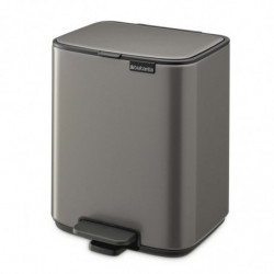 Coș de gunoi Brabantia Bo Pedal 1010127, 7 l, închidere lentă, bază cauciucată, gri închis