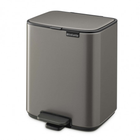 Coș de gunoi Brabantia Bo Pedal 1010127, 7 l, închidere lentă, bază cauciucată, gri închis