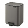 Coș de gunoi Brabantia Bo Pedal 1010127, 7 l, închidere lentă, bază cauciucată, gri închis
