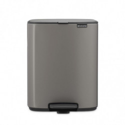 Coș de gunoi Brabantia Bo Pedal 1010128, 12 l, închidere ușoară, bază antiderapantă, gri