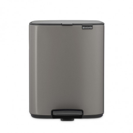 Coș de gunoi Brabantia Bo Pedal 1010128, 12 l, închidere ușoară, bază antiderapantă, gri