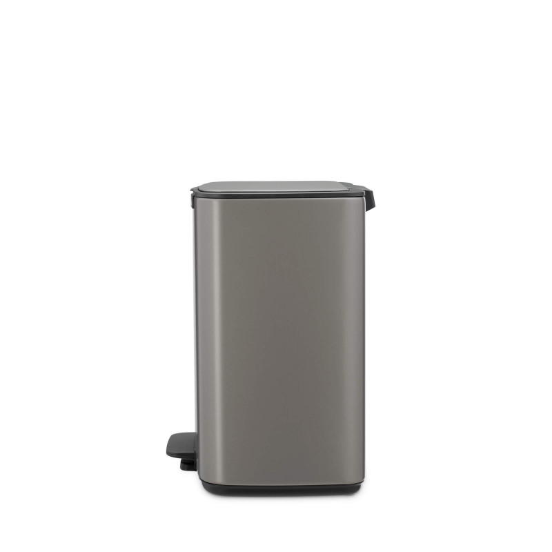 Coș de gunoi Brabantia Bo Pedal 1010128, 12 l, închidere ușoară, bază antiderapantă, gri