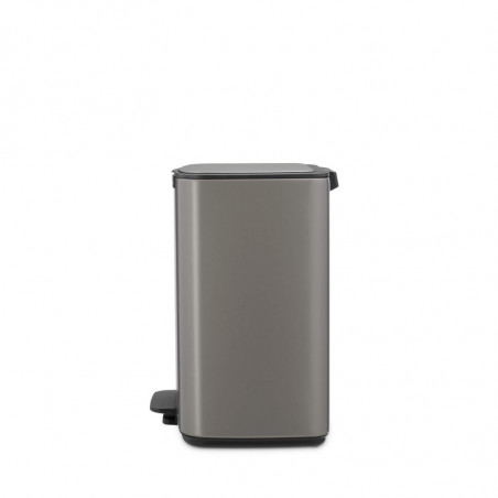 Coș de gunoi Brabantia Bo Pedal 1010128, 12 l, închidere ușoară, bază antiderapantă, gri