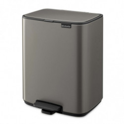 Coș de gunoi Brabantia Bo Pedal 1010128, 12 l, închidere ușoară, bază antiderapantă, gri