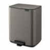 Coș de gunoi Brabantia Bo Pedal 1010128, 12 l, închidere ușoară, bază antiderapantă, gri
