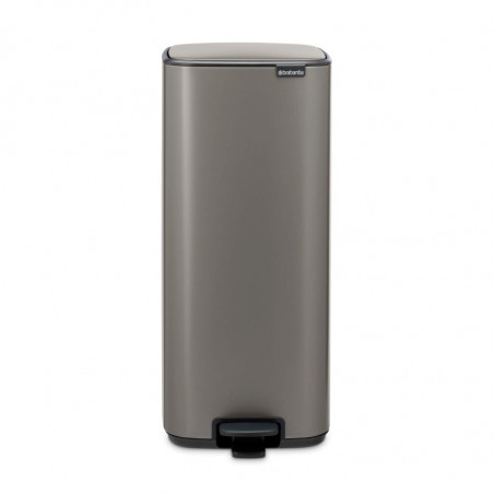 Coș de gunoi Brabantia Bo Pedal 1010129, 30 l, închidere ușoară, bază antiderapantă, gri