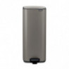 Coș de gunoi Brabantia Bo Pedal 1010129, 30 l, închidere ușoară, bază antiderapantă, gri