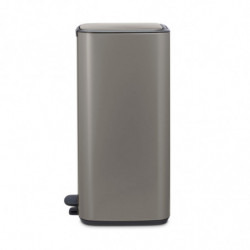 Coș de gunoi Brabantia Bo Pedal 1010129, 30 l, închidere ușoară, bază antiderapantă, gri
