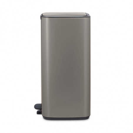 Coș de gunoi Brabantia Bo Pedal 1010129, 30 l, închidere ușoară, bază antiderapantă, gri