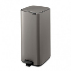 Coș de gunoi Brabantia Bo Pedal 1010129, 30 l, închidere ușoară, bază antiderapantă, gri