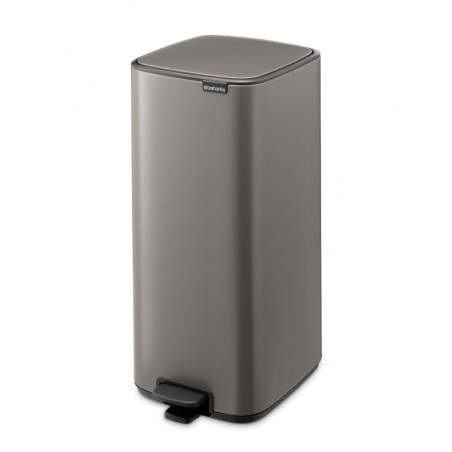 Coș de gunoi Brabantia Bo Pedal 1010129, 30 l, închidere ușoară, bază antiderapantă, gri
