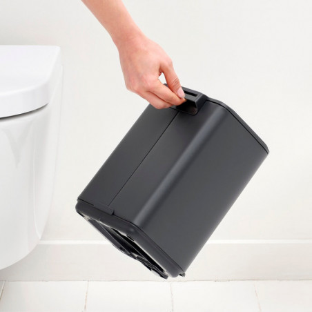 Coș de gunoi Brabantia Bo Pedal 1010131, 4 l, închidere ușoară, bază antiderapantă, finisaj mineral, gri închis