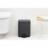 Coș de gunoi Brabantia Bo Pedal 1010132, 7 l, închidere lentă, bază cauciucată, finisaj mineral, gri închis