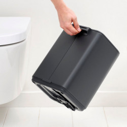 Coș de gunoi Brabantia Bo Pedal 1010132, 7 l, închidere lentă, bază cauciucată, finisaj mineral, gri închis