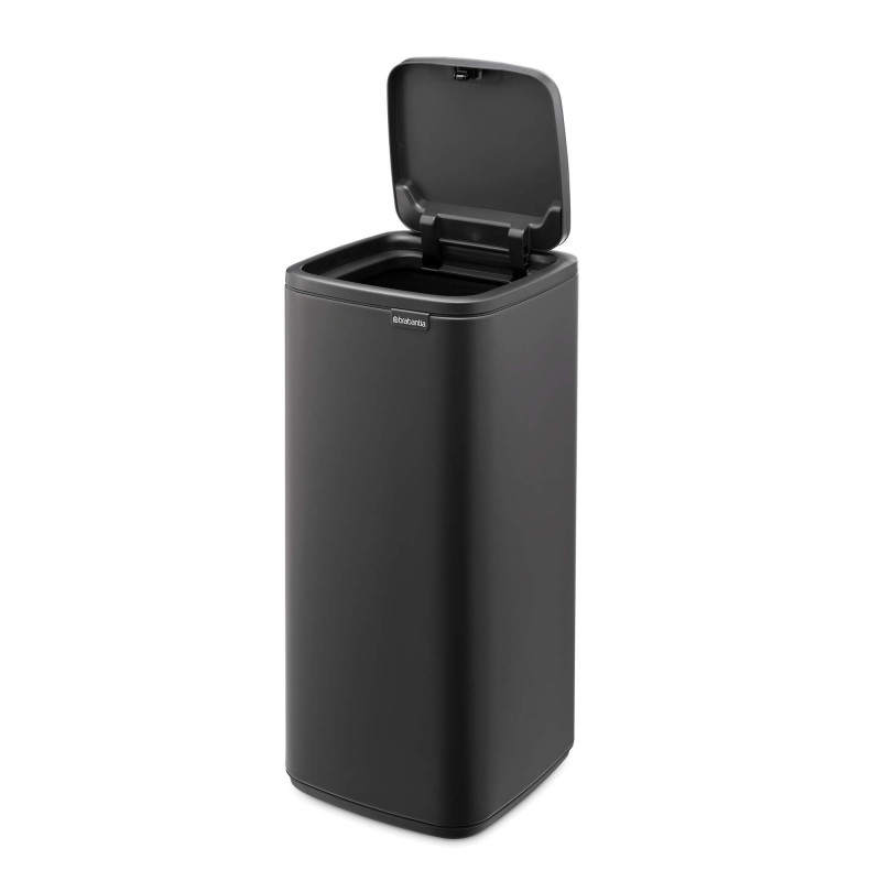 Coș de gunoi Brabantia Bo Touch 1010135, 30 l, Deschidere lină și silențioasă, Gaură mare, Acoperire minerală, Gri închis